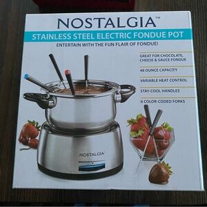 Nostalgia Stainless Steel Electric Fondue Set